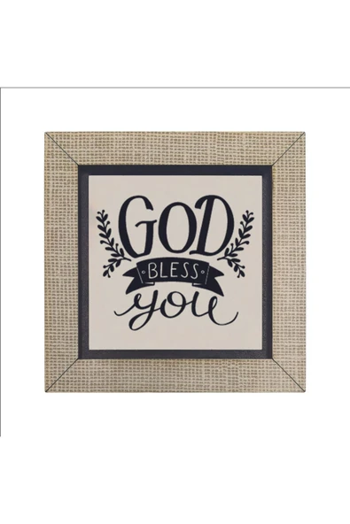 Tanrı seni kutsasın Baskılı MDF Magnet 7X7 - 4