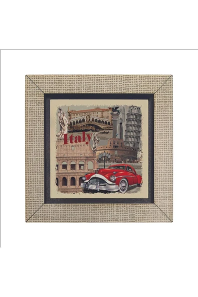 İtalya Görseli Baskılı MDF Magnet 7X7 - 4