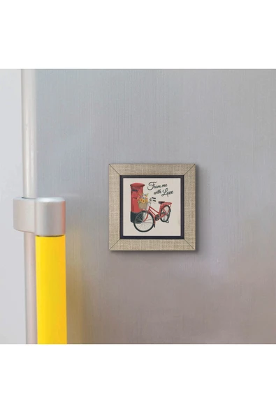 Hollanda Bisklet Görseli Baskılı MDF Magnet 7X7 - 3