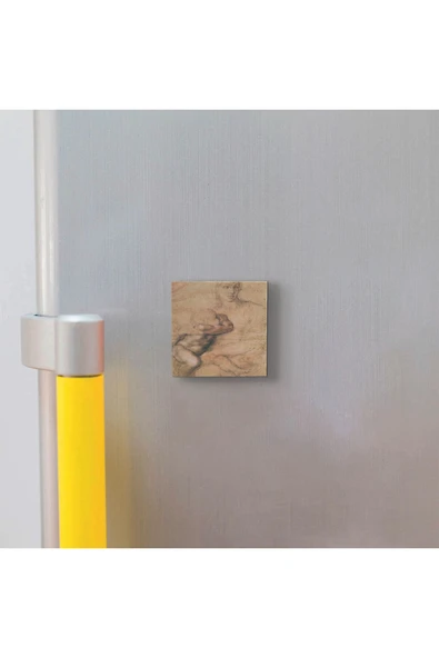 Eskiz çizim (Leonardo Da Vinci) Baskılı Taş Magnet 5X5 - 3