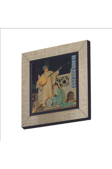 İki Müzisyen Kız (Osman Hamdi Bey, 1880) Baskılı MDF Magnet 7X7
