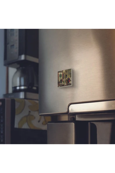 Halı Tüccarı (Osman Hamdi Bey, 1888) Baskılı Taş Magnet 5X5 - 2