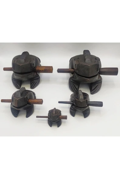 Ses Çıkaran Tayland Şans Kurbağası Kahve Renk 12 cm - 4