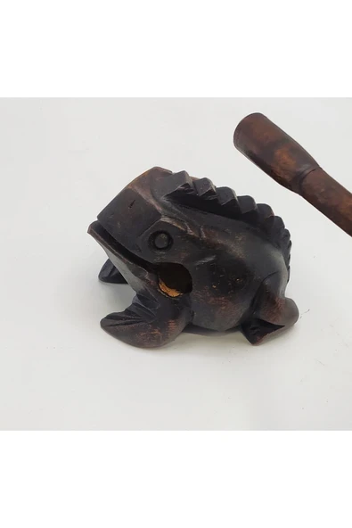 Ses Çıkaran Tayland Şans Kurbağası Kahve Renk 20 cm - 2