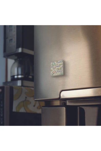 Hollanda Bisklet Görseli Baskılı Taş Magnet 5X5 - 2