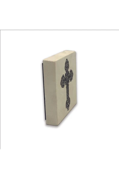 Haç Baskılı Taş Magnet 5X5 - 4