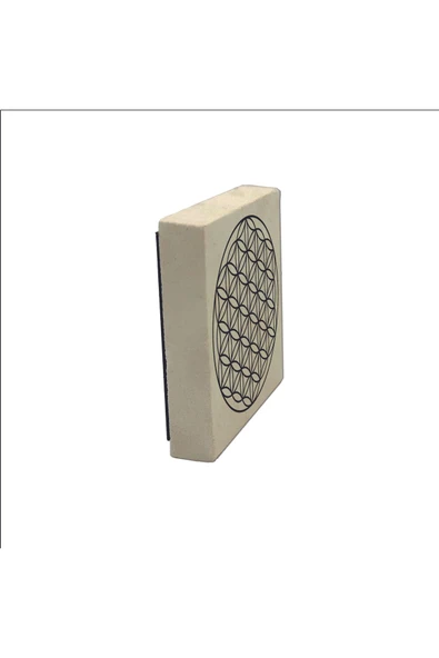 Yaşam Çiçeği Deseni Baskılı Taş Magnet 5X5 - 4
