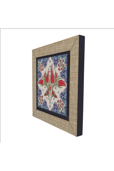 Osmanlı İznik Çini Deseni Baskılı MDF Magnet 7X7 - 5