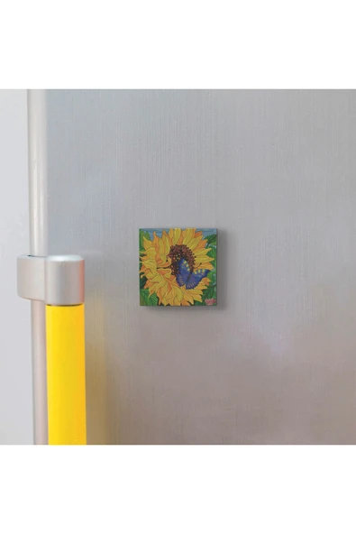 Kelebek Baskılı Taş Magnet 5X5 - 3