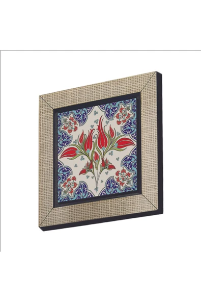 Osmanlı İznik Çini Deseni Baskılı MDF Magnet 7X7