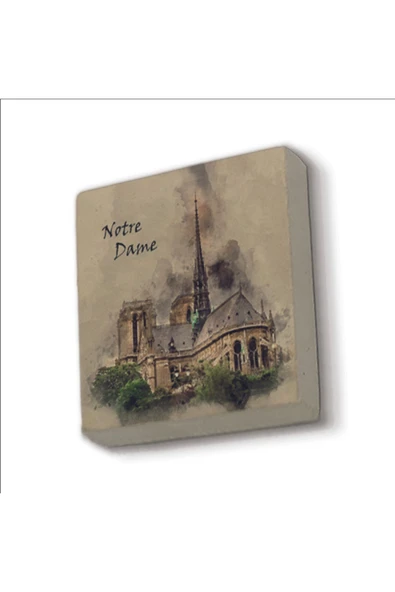 Notre Dame Baskılı Taş Magnet 5X5