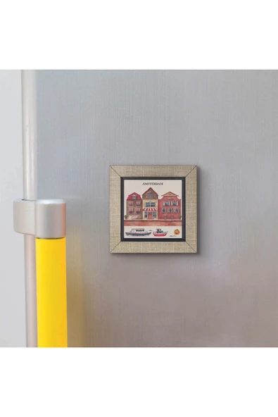 Amsterdam Görseli Baskılı MDF Magnet 7X7 - 3