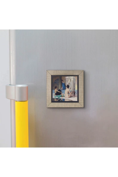 Hamam Sefası (Jean-Léon Gérôme, 1881) Baskılı MDF Magnet 7X7 - 3