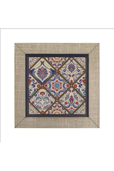İtalyan Çini Deseni Baskılı MDF Magnet 7X7 - 4