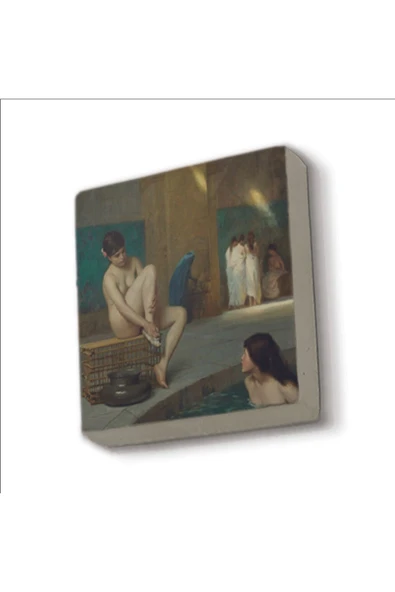 Hamamda Nü (Jean-Léon Gérôme, 1889) Baskılı Taş Magnet 5X5 - 2