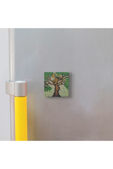 Ağaç Kadın Baskılı Taş Magnet 5X5 - 3
