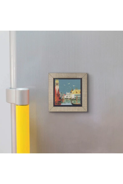 Venedik Görseli Baskılı MDF Magnet 7X7 - 3