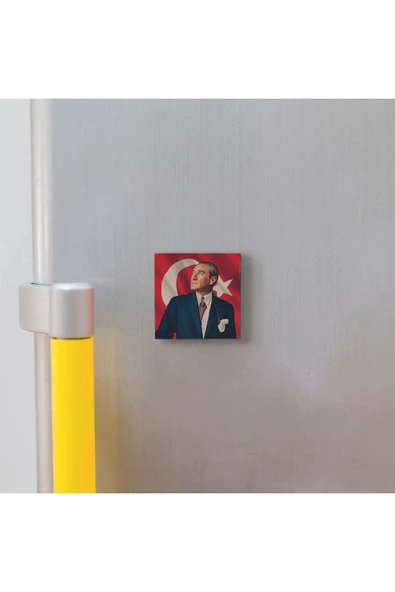 Mustafa Kemal Atatürk Baskılı Taş Magnet 5X5 - 3
