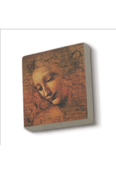 Kadın Başı Eskizi (Leonardo Da Vinci, 1508) Baskılı Taş Magnet 5X5