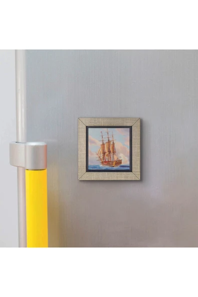 Fransız Gemisi (Jacob Hägg, 1903) Baskılı MDF Magnet 7X7 - 3
