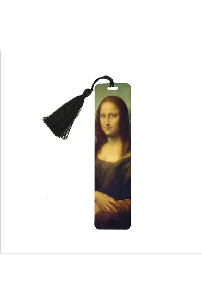 Mona Lisa Leonardo Da Vinci Baskılı Püsküllü Kitap Ayracı (hediyelik Bookmark,ayraç-106)