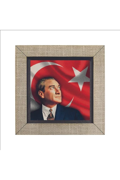 Mustafa Kemal Atatürk Baskılı MDF Magnet 7X7 - 4