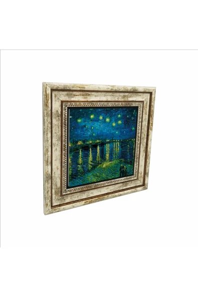 Ren Nehrinde Yıldızlı Bir Gece (Vincent Van Gogh, 1888) Baskılı Taş Tablo 25X25