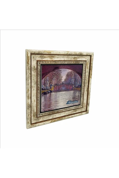 Amsterdam Görseli Baskılı Taş Tablo 25X25