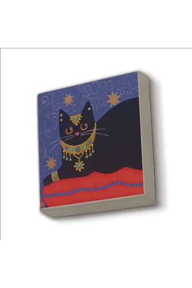 Kedi Baskılı Taş Magnet 5X5
