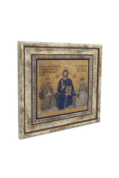 Ayasofya Deesis Mozaiği Baskılı Taş Tablo 25X25