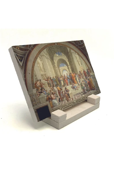 Atina Okulu (1510 Raffaello Sanzio) Baskılı Taş Masaüstlük 10X15