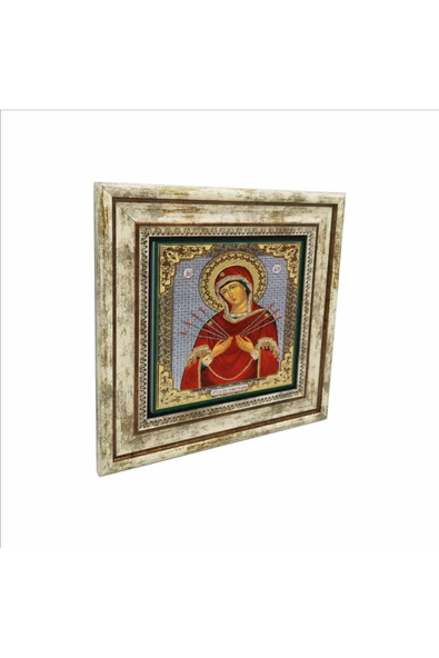 Meryem Görseli Baskılı Taş Tablo 25X25