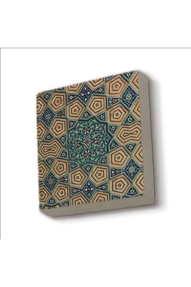 Geometrik Rumi Desen Baskılı Taş Magnet 5X5