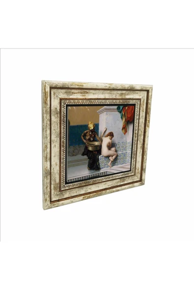 Türk Hamamında İki Kadın (Jean-Léon Gérôme, 1872) Baskılı Taş Tablo 25X25