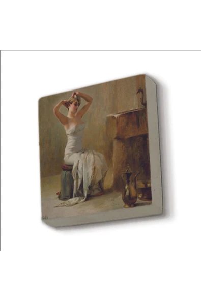 Banyo Sonrası (Theodore Jacques Ralli, 1901) Baskılı Taş Magnet 5X5