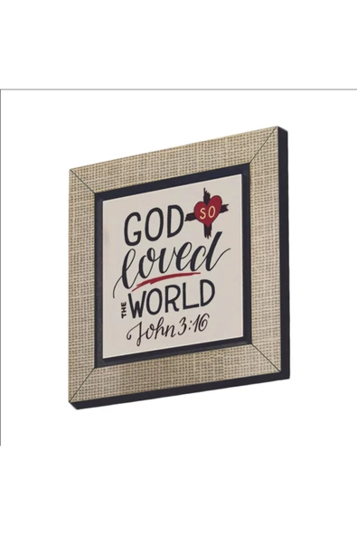 Yuhanna 3:16 Baskılı MDF Magnet 7X7
