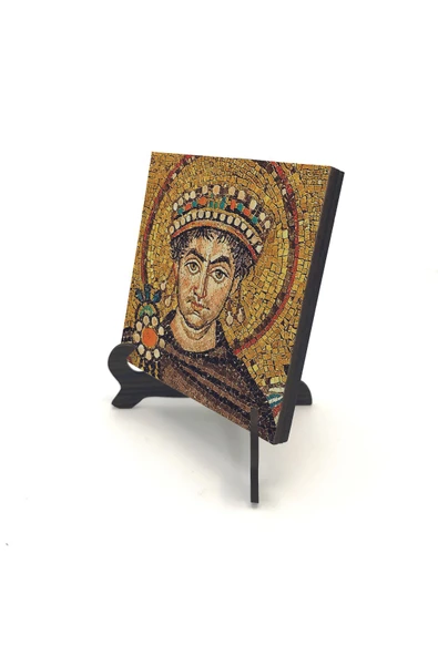 I. Justinianus (Büyük Jüstinyen) Baskılı MDF Masaüstlük 10X10