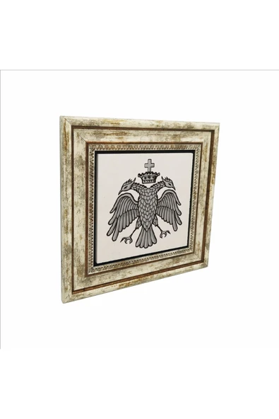 Bizans Kartal Logosu Baskılı Taş Tablo 25X25