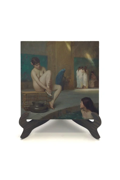 Hamamda Nü (Jean-Léon Gérôme, 1889) Baskılı MDF Masaüstlük 10X10 - 2