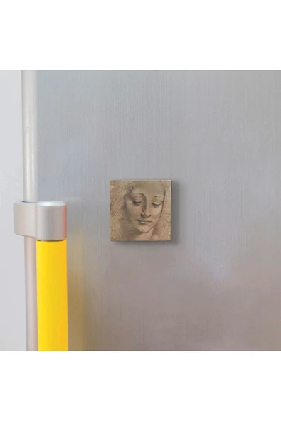 Baş Etüdü (Leonardo Da Vinci) Baskılı Taş Magnet 5X5 - 3