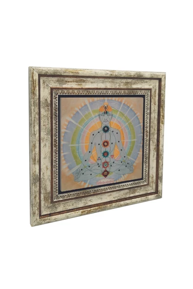 Çakra Enerji Haritası – Meditasyon ve Spritüel Denge Baskılı Taş Tablo 25X25