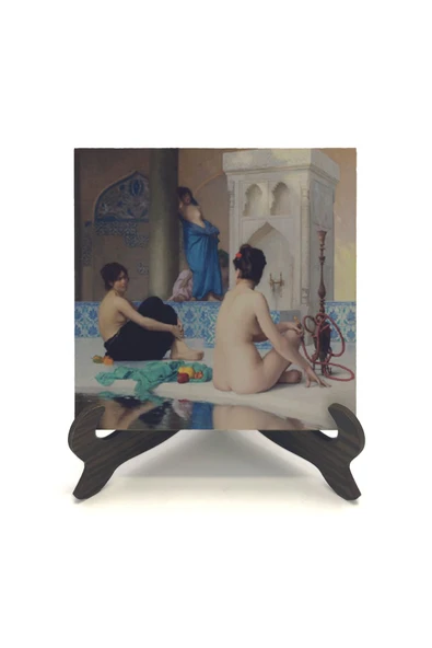 Hamam Sefası (Jean-Léon Gérôme, 1881) Baskılı MDF Masaüstlük 10X10 - 2