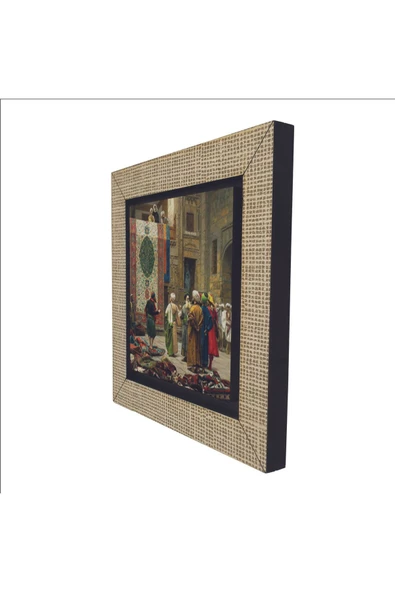 Halı Tüccarı (Osman Hamdi Bey, 1888) Baskılı MDF Magnet 7X7 - 5