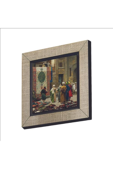 Halı Tüccarı (Osman Hamdi Bey, 1888) Baskılı MDF Magnet 7X7 - 1