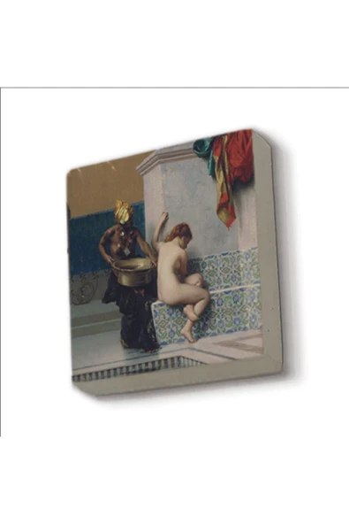 Türk Hamamında İki Kadın (Jean-Léon Gérôme, 1872) Baskılı Taş Magnet 5X5