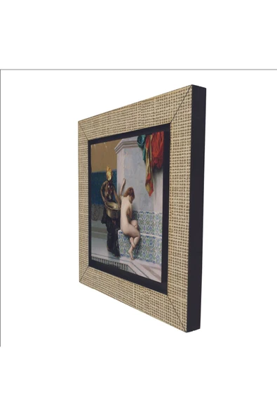 Türk Hamamında İki Kadın (Jean-Léon Gérôme, 1872) Baskılı MDF Magnet 7X7 - 5