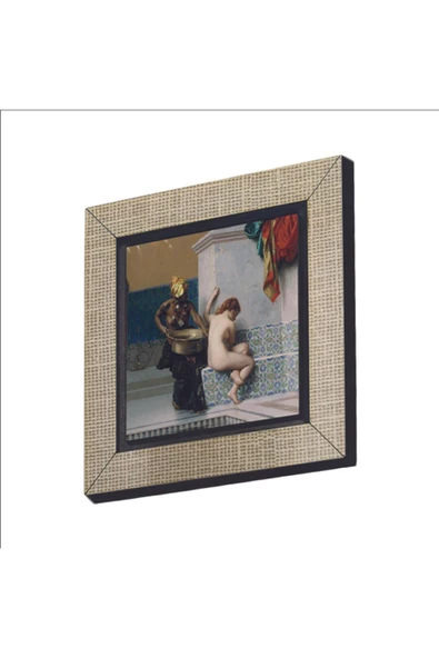 Türk Hamamında İki Kadın (Jean-Léon Gérôme, 1872) Baskılı MDF Magnet 7X7