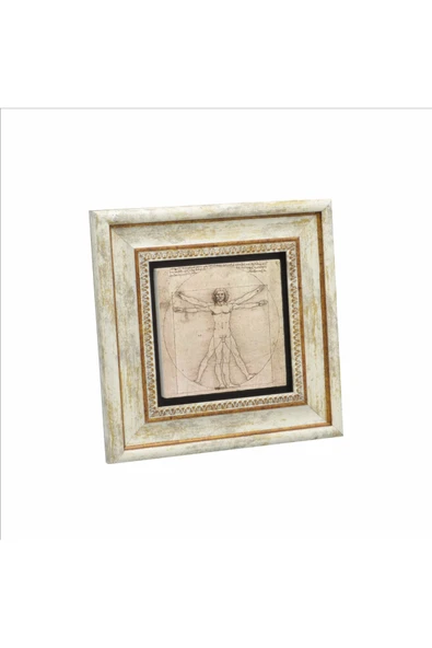 Vitruvius Adamı (Leonardo Da Vinci, 1492) Baskılı Taş Tablo 20x20