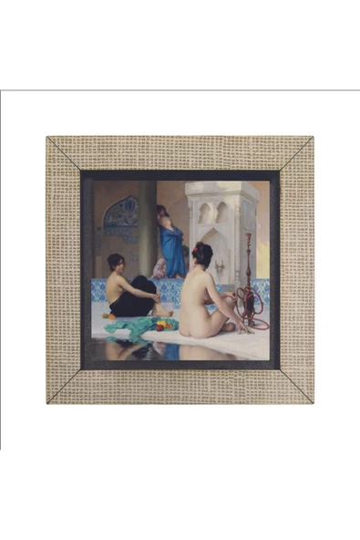 Hamam Sefası (Jean-Léon Gérôme, 1881) Baskılı MDF Magnet 7X7 - 4