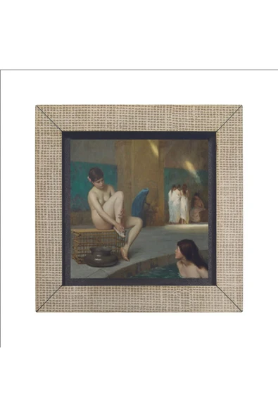 Hamamda Nü (Jean-Léon Gérôme, 1889) Baskılı MDF Magnet 7X7 - 4